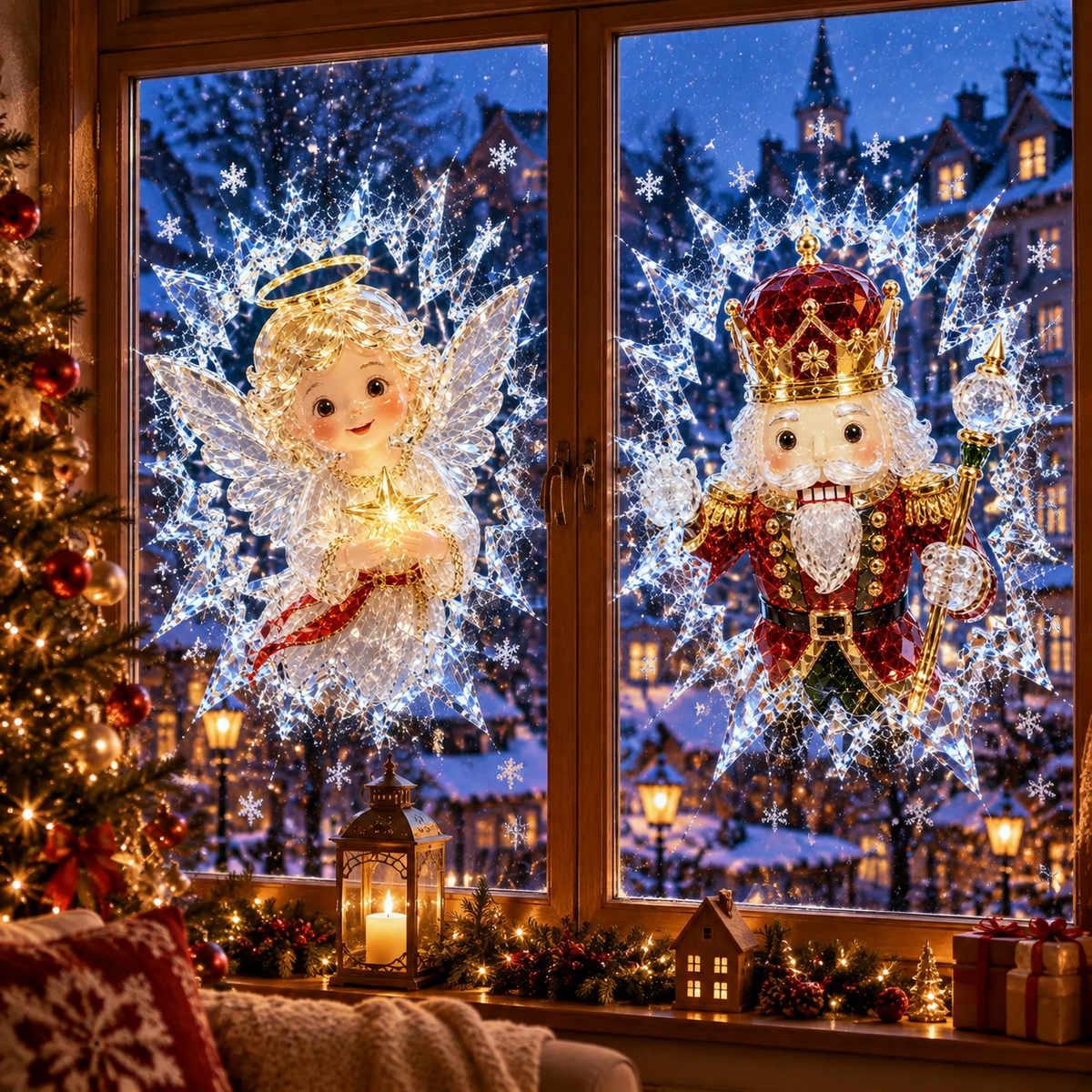 🎄 ✨Limited-Time Christmas Window Decals — 3D Shattered-Glass Effect