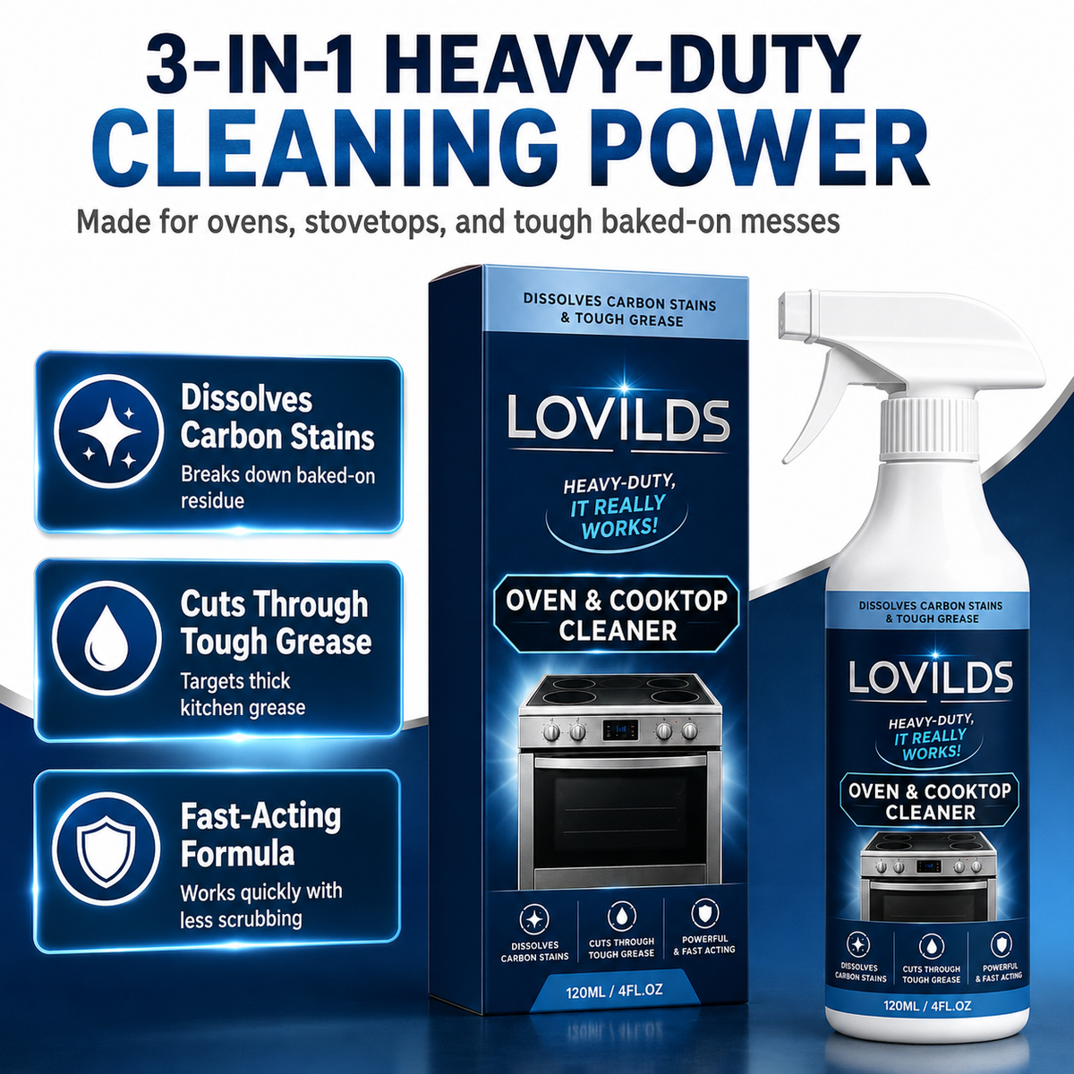 🌻LOVILDS Heavy Duty Oven & Cooktop Cleaner Spray
