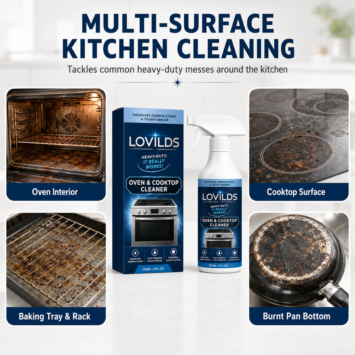🌻LOVILDS Heavy Duty Oven & Cooktop Cleaner Spray