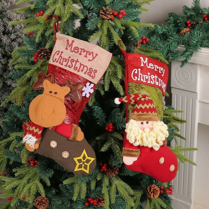 Christmas Stocking Set, Santa Claus, Reindeer, Snowman
