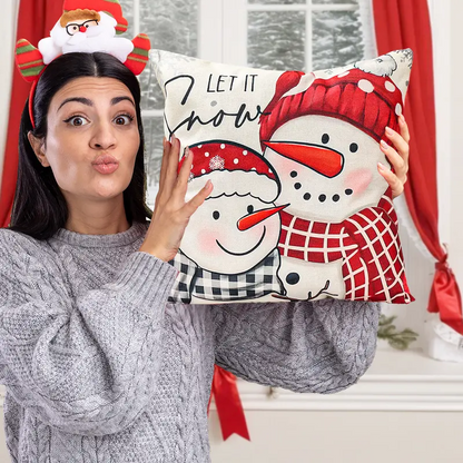 Christmas Throw Pillow Covers, Winter Holiday Cushion Case Decoration