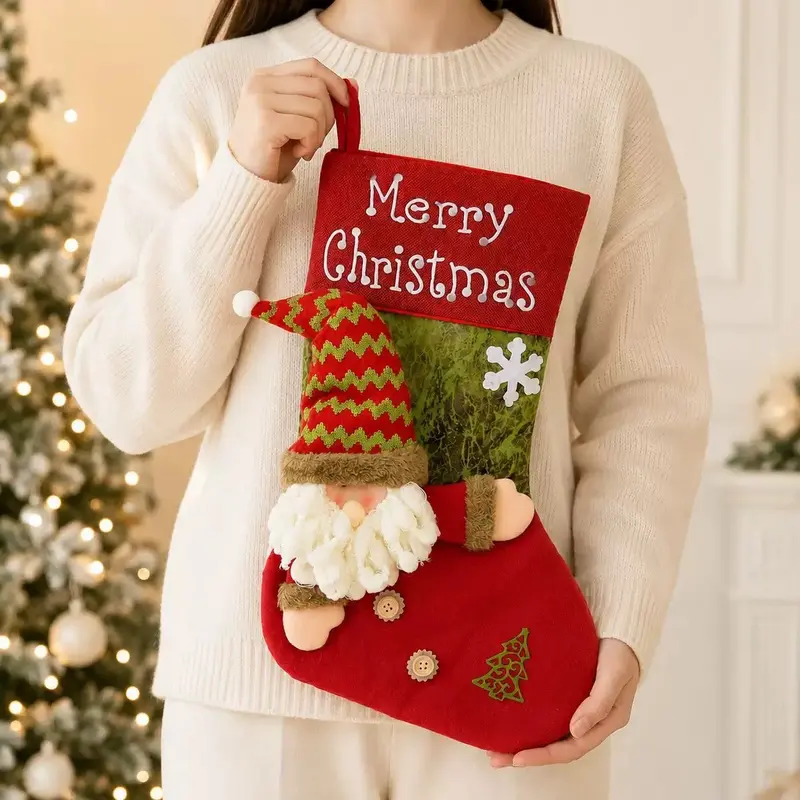 Christmas Stocking Set, Santa Claus, Reindeer, Snowman