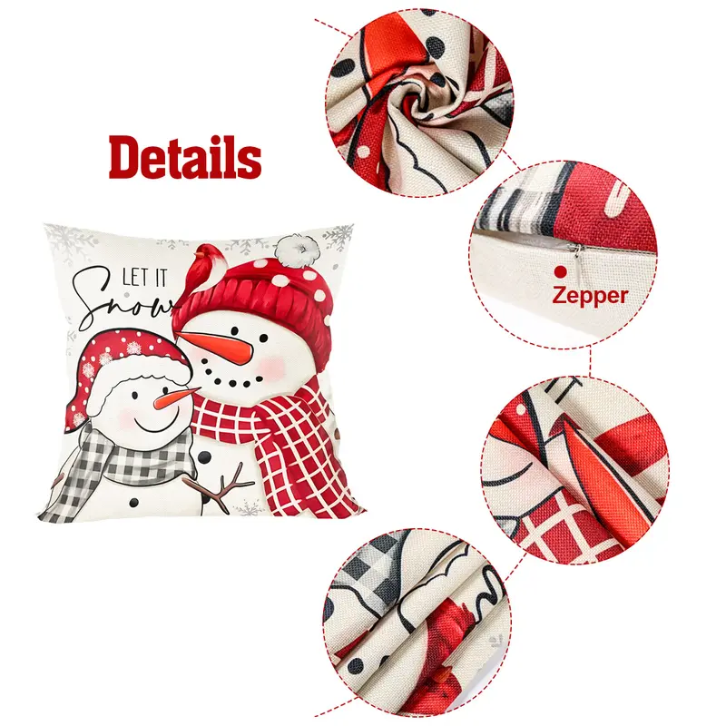 Christmas Throw Pillow Covers, Winter Holiday Cushion Case Decoration