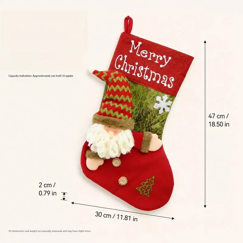 Christmas Stocking Set, Santa Claus, Reindeer, Snowman