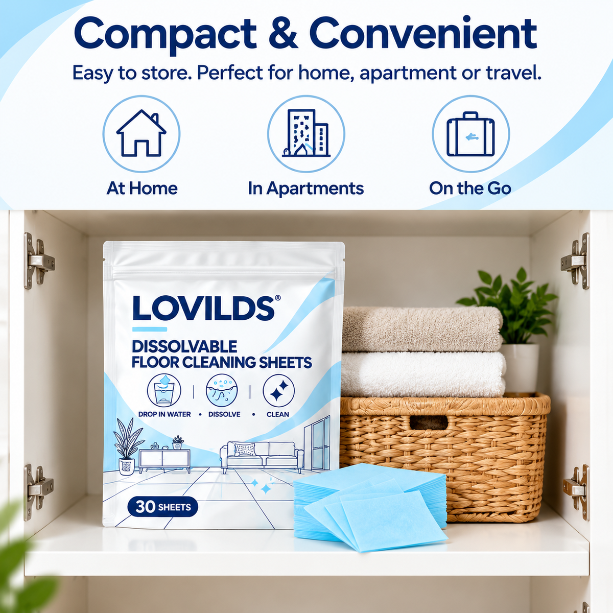 🌿 Multi-Surface Antibacterial Floor Cleaner Sheets – For Hardwood, Tile & Laminate 🛡️